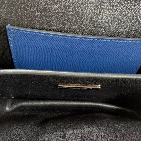 Authentic PRADA Blue Saffiano Lux Leather 2way Sound Flap Mini Crossbody Bag - Picture 7 of 9